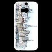 Coque HTC One M8s Vintage Paris en dessin 2