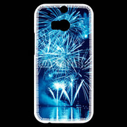 Coque HTC One M8s Feu d'artifice en noir et bleu