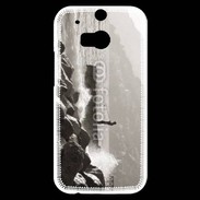 Coque HTC One M8s Pêcheur noir et blanc
