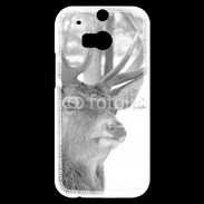 Coque HTC One M8s Tête de Cerf en noir et blanc