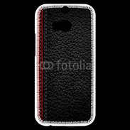 Coque HTC One M8s Effet cuir noir et rouge