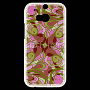 Coque HTC One M8s Ensemble floral Vert et rose