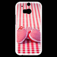 Coque HTC One M8s Mode vichy et petit coeur