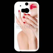 Coque HTC One M8s Sexy et glamour bouche rouge à lèvre et vernis à ongles rouges
