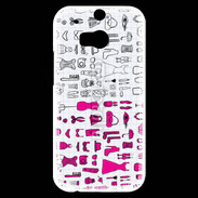 Coque HTC One M8s Fond fashion rose 3