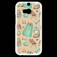 Coque HTC One M8s Fond fashion vert et marron