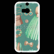 Coque HTC One M8s Fond fashion vert et marron 2