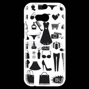 Coque HTC One M8s Fond fashion noir et blanc 2