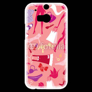 Coque HTC One M8s Fond fashion rose 5