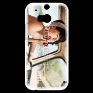 Coque HTC One M8s Femme glamour qui se met du rouge à lèvre