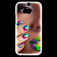 Coque HTC One M8s Bouche et ongles multicouleurs 5