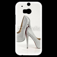 Coque HTC One M8s Escarpins strass argent