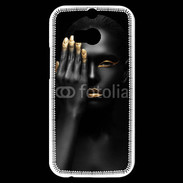 Coque HTC One M8s Fashion en noir et or