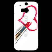 Coque HTC One M8s Coeur avec rouge à lèvres