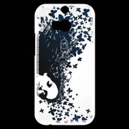 Coque HTC One M8s Woman with a butterflies in hair.