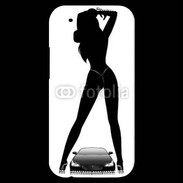 Coque HTC One M8s Silhouette sexy avec voiture