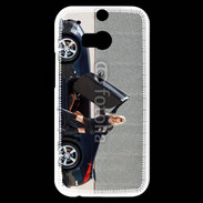 Coque HTC One M8s Femme blonde sexy voiture noire 3