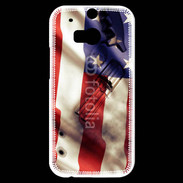 Coque HTC One M8s Drapeau USA avec arme