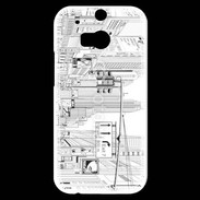 Coque HTC One M8s Rue de New York en dessin noir et blanc