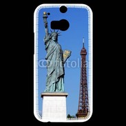 Coque HTC One M8s Statue de la liberté et tour Eiffel