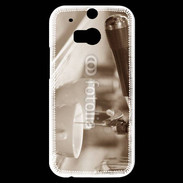 Coque HTC One M8s Expresso noir et blanc