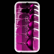 Coque HTC One M8s Verre de vin sur fond rose