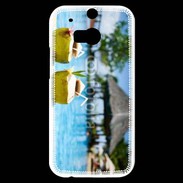 Coque HTC One M8s Pina colada au bord de la piscine