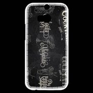 Coque HTC One M8s Menu de cocktail en noir et blanc