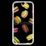 Coque HTC One M8s Macarons sur fond noir