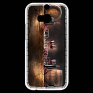 Coque HTC One M8s Vin rouge et tonneaux