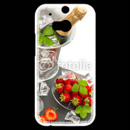 Coque HTC One M8s Champagne et fraises