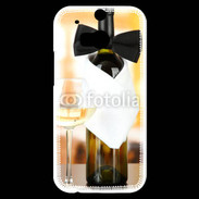 Coque HTC One M8s Vin blanc et noeud papillon
