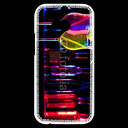 Coque HTC One M8s Cocktails rose et jaune