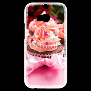 Coque HTC One M8s Cupcake et ruban rose