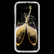 Coque HTC One M8s Coupes de champagne sur fond noir