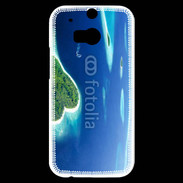 Coque HTC One M8s île en former de cœur au milieu de la mer