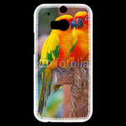 Coque HTC One M8s Couple d'oiseaux colorés
