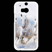 Coque HTC One M8s Chevaux blancs