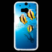 Coque HTC One M8s Poisson jaune et noir
