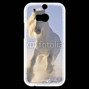 Coque HTC One M8s Cheval blanc dans la neige