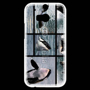 Coque HTC One M8s Orque noir et blanc