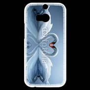 Coque HTC One M8s Couple de Cygnes