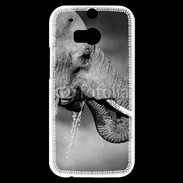 Coque HTC One M8s Elephant d'Afrique en noir et blanc