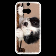 Coque HTC One M8s Chiot blanc et noir 2