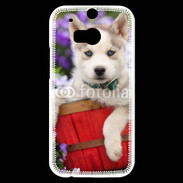 Coque HTC One M8s Portrait chiot Husky de Sibérie 1
