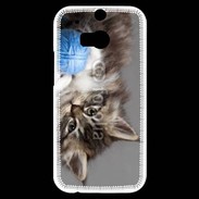 Coque HTC One M8s Chaton et pelote de laine