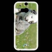 Coque HTC One M8s Chiot blanc et gris 1