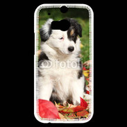 Coque HTC One M8s Adorable chiot Border collie