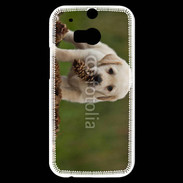 Coque HTC One M8s Chiot labrador avec pomme de pin