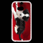 Coque HTC One M8s Chiot noir et blanc 5